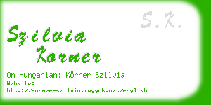 szilvia korner business card