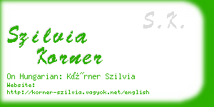 szilvia korner business card